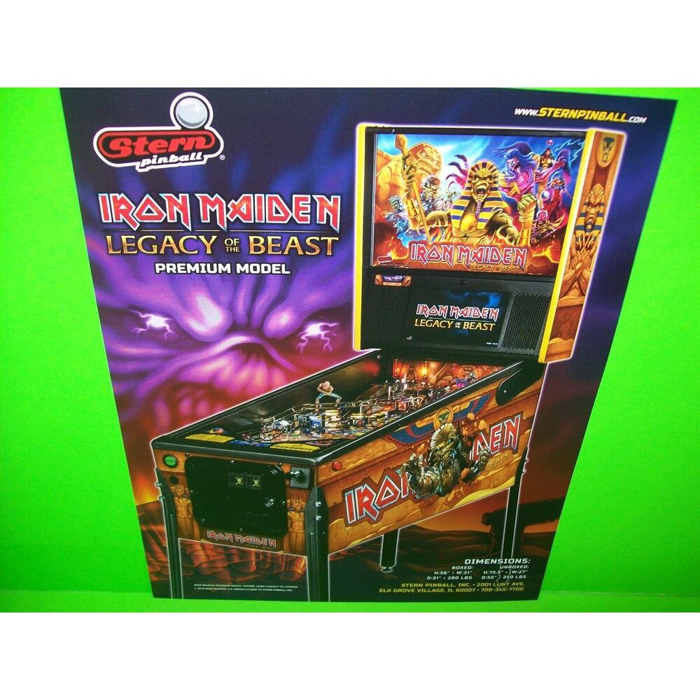 Iron Maiden Premium Pinball Flyer Original NOS Hard Rock Heavy Metal Art